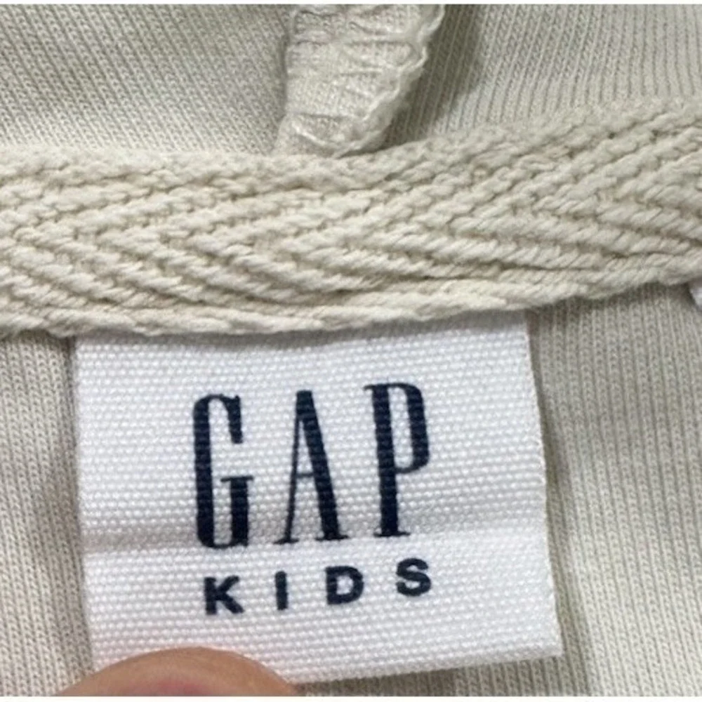 GAP Kids Hoodie Girls XXL 14-16 Ivory Half Zip Fleece Hooded Sweatshirt
